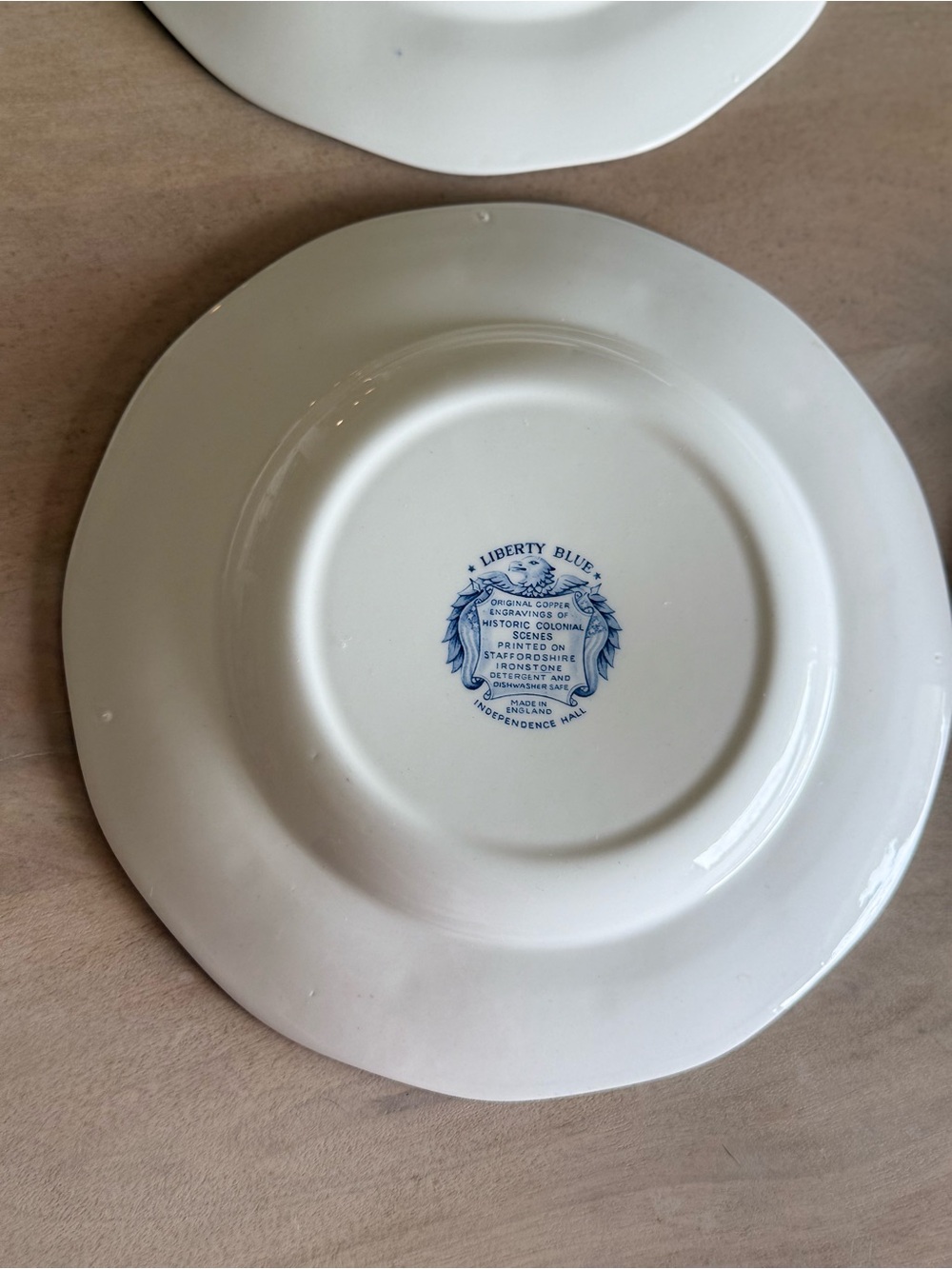 Gorgeous vintage set of 6 Liberty Blue Staffordshire Ironstone Dinner Plates - Picture 10 of 15